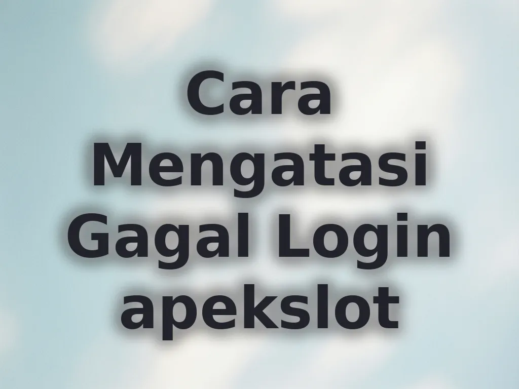 Cara Mengatasi Gagal Login apekslot